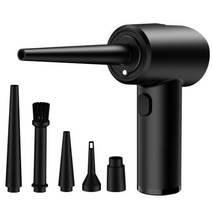 충전식 강력 미니 송풍기 에어건 캠핑 세차 TISHRIC 무선 에어 더스터 공기 USB 충전 휴대용 전기 먼지 제거 키보드 클리너 컴퓨터 청소 키트 51000 RPM, Black