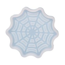 연마공구 연삭 Diy 할로윈 에폭시 트레이 금형 거미줄 해골 묘지 코스터 실리콘, 02 Spider web