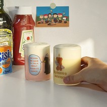 플랫화이트 캐릭터 온더락 유리잔 아인슈페너 아이스 라떼 글라스컵 300ml, 바게트, 1개