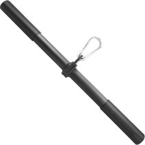 Luwint 디럭스 삼두근 로프 케이블 부착물 68.6cm(27인치) 길이의 튼튼한 코팅 풀다운 기계 홈 체육관 풀리용 피트니스 운동 핸들 (그립 2개), 16.5’’ Rotation Bar