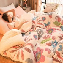 부드럽고 Winter 200x230cm Cashmere Thickened Warm Quilt Home Comforter Double-Sided Fleece Blanket Quee, [03] 200 230cm 3kg, [08] as shown