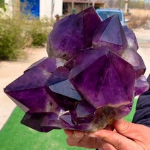 천연자수정 자수정 천연 힐링 거대한 우루과이 대형 구멍 클러스터 석영 광물 표본 오리지널 스톤 디가우징 부 치유, 3.4046kg