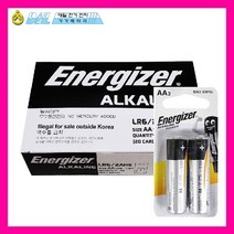에너자이저 알카라인 AA건전지, 2개입, 60개
