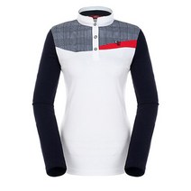 팬텀 팬텀골프웨어 F 22183TO054_IV 여성 글렌체크 배색 긴팔 티셔츠 22183TO054 IV