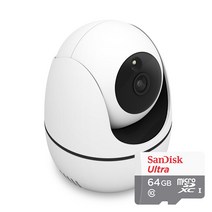 300만화소 실내 아기 보호 관찰 360도 회전형 베이비 와이파이 무선CCTV 홈카메라 CCTV, IPTIME C300+Micro SD 64GB