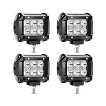 YITAMOTOR LED 라이트 바 4PCS 4인치 18W LED 작업등 홍수 LED 라이트 포드 오프로드 조명 운전 램프 안개등 방수 트럭 픽업 SUV ATV UTV 4WD 12