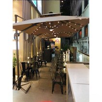 LED 파라솔 야외 캠핑 각도 튼튼한 감성 대형 파라솔, 3m원형태양광발전(260물및모래주입저수조)