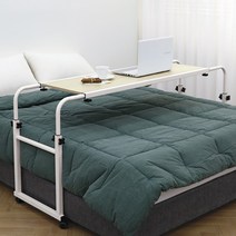 [침대베드테이블] 바네스데코 아이올라 침대 높이조절 사이드 테이블 (wood), 단품