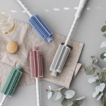 기스없이 병닦는 실리콘 솔 설거지브러쉬 물통솔 주방용세척솔, 핑크