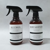 생활만 투명 분무기 스프레이 젤 펌프 휴대용 용기, 1개, 갈색투명 분무기 520ml + 클래식 알코올라벨