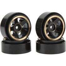 4Pcs 1.3 Inch Beadlock Wheel Rims for FMS FCX24 1/18 1/24 Scale Crawler Car Aluminum Alloy Brass, 01 Black