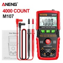 디지털멀티미터 ANENG M107 테스터기 디지털 multimeter 4000 카운트 자동 멀티 미터 전압 전류 저항 테스, 03 M107 Red