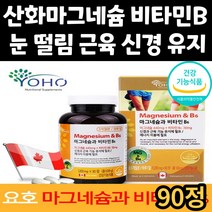 건강 기능 식품 눈 떨림 신경 근육 유지 추천 영양제 산화 스테아린산 마그네슘 비타민B 90정 알약 초등 중 고등 학생 수험생 직장인 키즈 청소년 어린이 남자 남성 여성 여자 아이