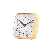 레인보우 사각 방수 큐방 욕실시계, 옐로우