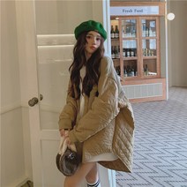 얇은 퀼팅 누빔 깔깔이 카라 숏 패딩 점퍼 수입 예쁜 하프 오버핏 솜 아우터 겨울 SY