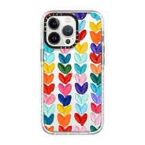 CASETiFY 아이폰 13 프로용 임팩트 케이스 - PP-0008 - 클리어 프로스트, Polka Daub Hearts