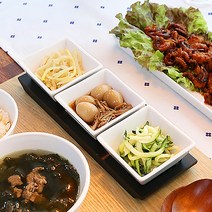 모나 도자기 3칸 소스 반찬 나눔접시 세트 트레이 3구 사각 접시 그릇, 접시만 1개