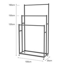 원단 샘플 거치대 선반 행거 가죽 이동식 디스플레이 진열대, 3단 블랙 행거(100cm)+휠