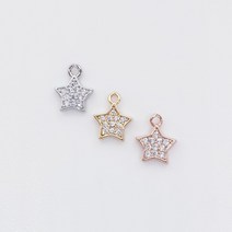 미니 큐빅 별펜던트 데일리목걸이 팔찌재료, OR(실버)