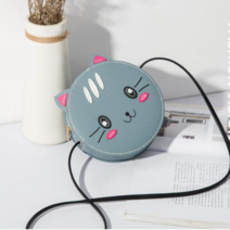 NICKKIM 닉킴 (동영상제공) 가죽 가방 만들기 diy 캐릭터 미니백 크로스백 DIY 취미 만들기 가죽 공예 패키지 바느질 취미생활 세트, 블루(스마일냥이)