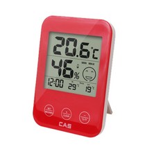 카스 LED 디지털 온습도계 T004 레드, 1개