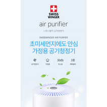[스위스윙거] 공기청정기 헤파필터사용 저전력 미니청정기 추천, 공기청정기(필터포함)+추가필터2개(+1600)