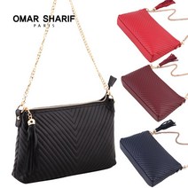오마샤리프 [오마샤리프] 양가죽 V라인 체인숄더백 OS257
