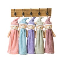 시우리빙 곰돌이 인형 핸드타올 주방 욕실 수건, 핑크+인디핑크+민트+스카이+연보라 5개입
