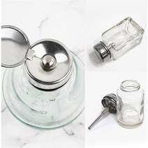 유리 디스펜서 3종 180ml 네일리무버 에탄올 용기, 사각유리
