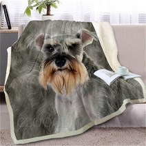 명품담요 명품이불 CLOOCL Schnauzer 담요 3D 그래픽 동물 개 더블 Layar 애완 인쇄 플러시 이불 사무실 낮