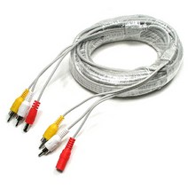 일음쇼핑^^mComs CCTV 케이블 15m - 2RCA + DC 5.5 전원 회색 CCTV용품 보안TV CCTV악세사리 CCTV부품 CCVT카메라 감시일medi^^, ab^^선택없는