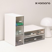 데스크 오거나이저 서랍 책상 정리 사무 용품 수납 트레이 정리대 수납함 정리함 캡슐 보관함 사무실 소품, 데스크 오거나이저_정사각3단