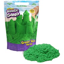 키네틱샌드 1.1kg(2.5파운드) 퍼플 놀이용 모래 아동용 몰딩 가능한 감각 장난감 재밀봉 가방 만 3세 이상, Green 2.5lb