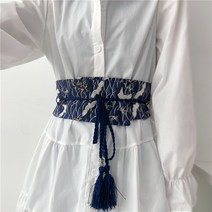 일본식 크레인 중국 옷감 벨트 여성 장식 패션 레이스 레이스 업 술 고대 스타일 여름 넓은 허리 인감 액세서리 허리