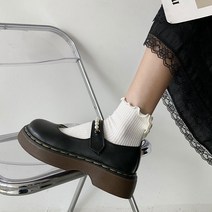 따봉오빠 3.5cm 여성 진주 장식 라인 워커 단화 로퍼 블랙(DB171)