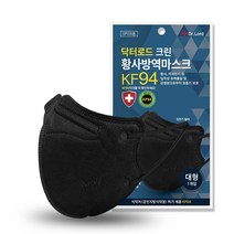 닥터로드 새부리형 미세먼지 황사마스크 블랙 KF94 대형, 1개입