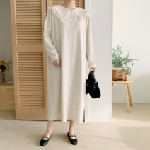 리엘라 스테른 오버핏 세라 레이스 카라 원피스