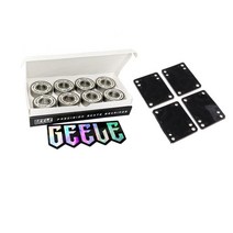 스케이트 보드 베어링 W/라이저 패드 하드웨어 액세서리 부품 교체, 실버, 탄소강