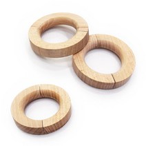 홈앤미 너도밤나무 원목링 다용도걸이 3P (원목)