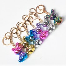 홀로그램 오로라 메탈 토끼 키링 열쇠고리 6Colors, 1 핑크, PL 1 핑크