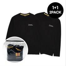 [1+1] 내셔널지오그래픽 N213UPA840 유니메이어 기능성 보온 긴팔티셔츠 2PACK (블랙+블랙)