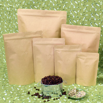 홍진포장 크라프트 지퍼스탠드 스탠딩지퍼백 100장 사이즈 6종 (밸브 부착 선택), 18x26 원두350g (원두용 밸브 부착)