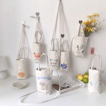 에코백 다용도 귀여운 캐릭터 텀블러 텀블러가방제작 크로스백 여성크로스백 에코백 보틀파우치