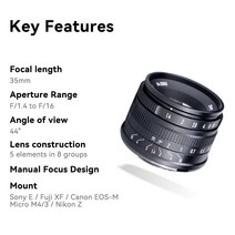 7artisans 35mm F1.4 APS-C Prime 렌즈 Sony E A6600 ZV-E10 FUJI X Canon EOS-M M50 4/3 Nikon Z RF, [01] Nikon Z, [02] sliver