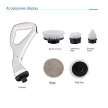 Home Electric Cleaning Brush Rechargeable Spin Scrubber With Detachable Heads Kitchen Toilet Tools, 03 US Plug
