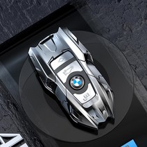 BMW X6 E71 E72 F16 전용 로봇키케이스 홀더 키링 지갑 커버 스마트키 액세서리 튜닝 몰딩용품, BMW신형_실버