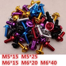 자동차 볼트 너트 범용 5MM 6MM 부품 M6 오토바이 나사 가와사키 혼다 스즈키 베 넬리 베스파 야마하 모토, 04 10 PCS blue_01 M5 X 15