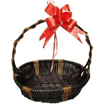 병문안과일바구니 제철과일 손잡이 프레임 등나무 5개, 브라운5개