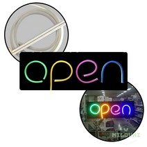 milovhi DIY 네온사인 LED 영업중 간판 OPEN 전광판 오픈 간판 미니 입간판, DIY 간판, 아크릴판