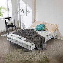 탄탄한 프레임리스 올인원 단면 매트리스 침대 발통 10cm 19.5cm 싱글 슈퍼싱글 더블 퀸, 02_씨스타, 02_높이 19.5cm